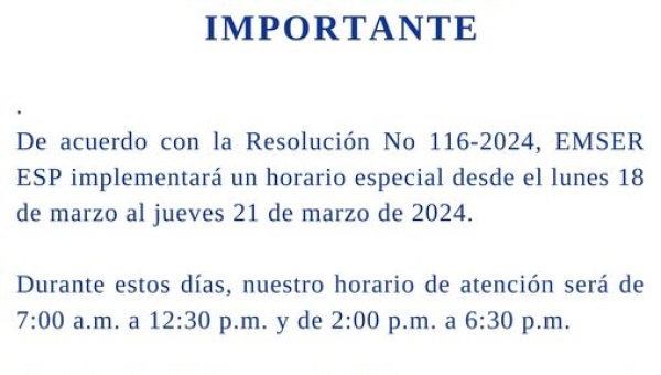 Cambio Temporal en el Horario de Atención